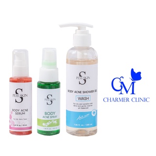 รักษาสิวหลัง หน้าอก ครบ 3 ขั้นตอน ลดรอยดำ ลดรอยแดง ลดสิว เวชสำอางส์ PESS SKIN by charmer clinic