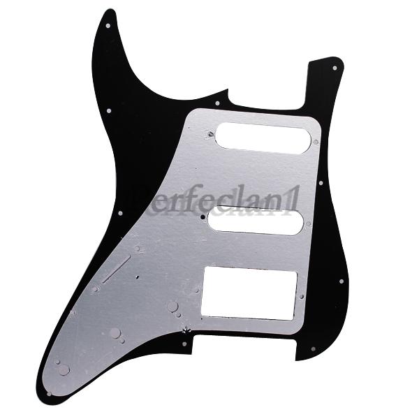 Pickguard สีดำ 3 ชั้น 11 หลุมอุปกรณ์เสริมสำหรับกีต้าร์