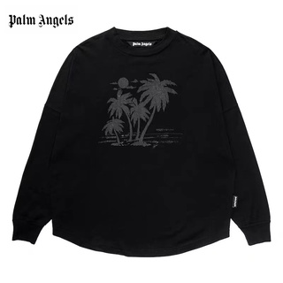 Palm Angles ×Team Wang ของแท้ 100% เสื้อกันหนาว คอกลม ไหล่ตก พิมพ์ลายตัวอักษร สําหรับผู้ชาย และผู้หญิง