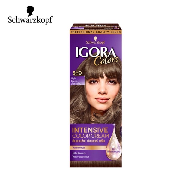 ส่งต่อ Schwarzkopf Igora Colors 5-0 Light Brown ครีมเปลี่ยนสีผม สี 5-0 น้ำตาลอ่อน 1 กล่อง