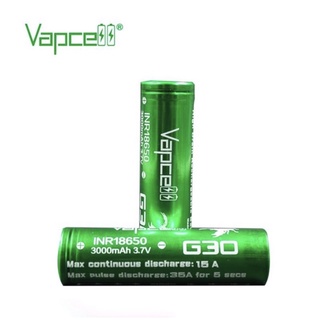 Vapcell INR18650 G30(สีเขียว)3000mAh 3.7V 15A/35A ของแท้เช็คโค๊ดได้