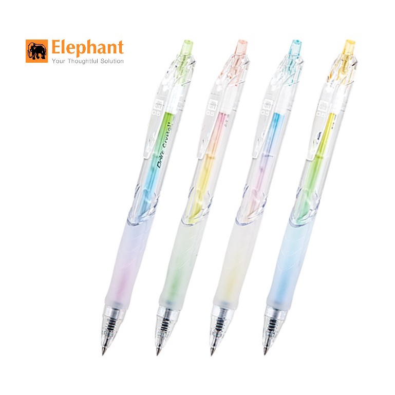 (4 ด้าม) ปากกาเจล ช้าง ดริฟ คริสตัล Drift Crystal หมึกน้ำเงิน 0.5มม.