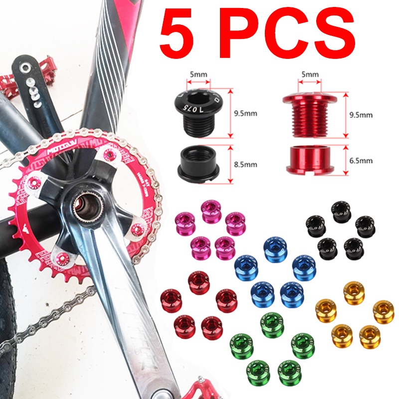 5 PCS Litepro MTB จักรยานเดี่ยว Chainring แผ่นสลักเกลียวสกรูจักรยานพับสีสันสดใสถั่ว Crankset Chainwh
