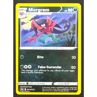 Morgrem Stage 1 051/070 C กิโม Pokemon Card Gold Flash Light (Matte) ภาษาอังกฤษ