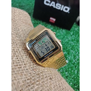 Casio Vintage World Time A500WGA-1DF นสฬิกาข้อมือผู้หญิง นาฬิกาคาสิโอ้