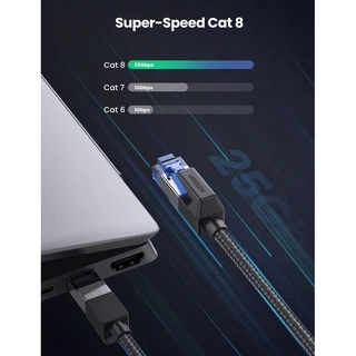 UGREEN รุ่น NW153 สายแลน Cat8 LAN RJ45 Ethernet Cable 2000MHz Bandwidth 40Gbps High Speed Network Cable routers, ADSL