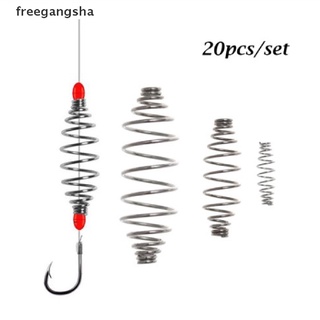 [FREG] 20Pcs 304 Stainless Steel Olive Shape Spring Bait Feeder Feeder Carp Fishing FDH