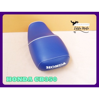 HONDA CB350 DOUBLE SEAT COMPLTET "BLUE" with "WHITE" TRIM  // เบาะ รถมอเตอร์ไซค์ สีน้ำเงิน คิ้วขาวด้ายขาว เปิดข้างตูดมน