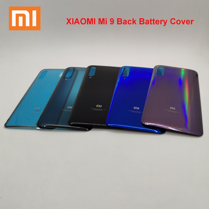 Xiaomi Mi9 ฝาหลังเคสแบตเตอรี่ฝาหลังฝาครอบประตูกระจกเปลี่ยนเคสสําหรับ XIAOMI MI 9 เคสโทรศัพท์ + สติกเกอร์