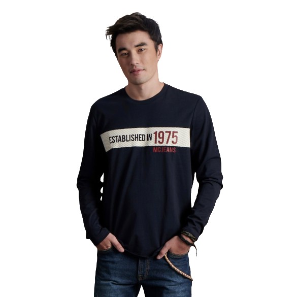 Mc Jeans เสื้อยืดผู้ชาย แขนยาว สีกรมท่า รุ่น MTSZ236