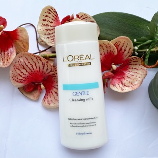 200 ml. ผลิต 02/23 Loreal Paris Gentle Cleansing Milk ลอรีอัล ปารีส เจนเทิล เคลนซิ่ง มิลค์ โลชั่นทำความสะอาดผิว ขวดขาว