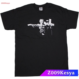 เสื้ Z009Kesya เสื้อยืดสีพื้น SuperVillain Designs Mens Trigun And Pulp Fiction Mashup Shirt discount Pulp Fiction นิยาย