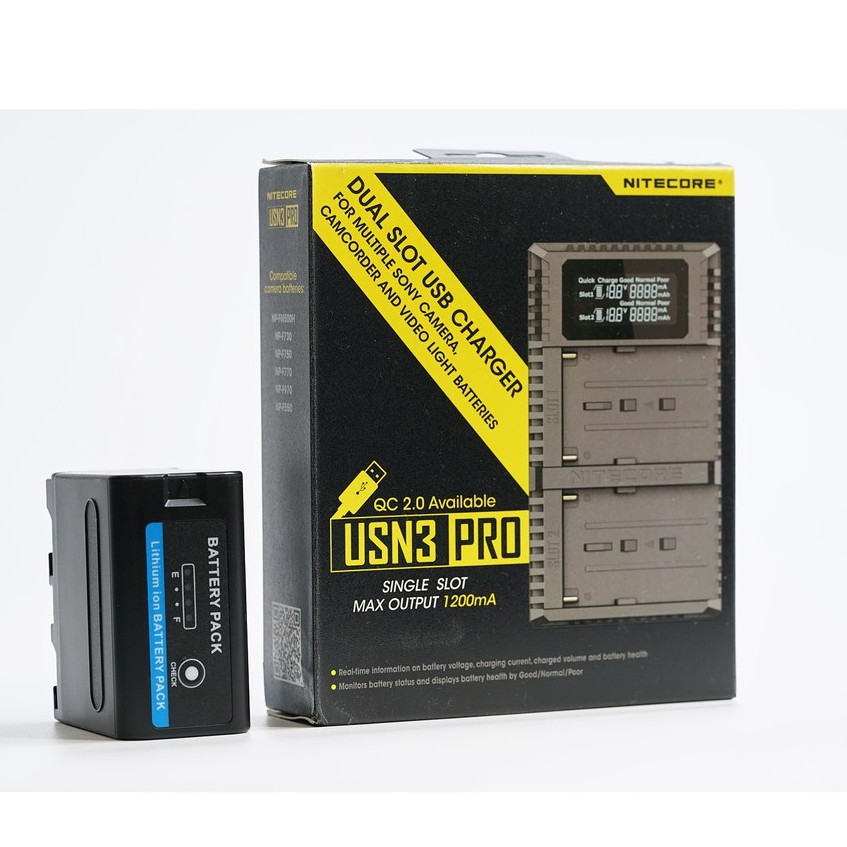 (แท้) Nitecore USN3 Pro for F970, F750 แท่นชาร์จแบต L litium-info np-f970 f950 f750 f550 fm500h f770
