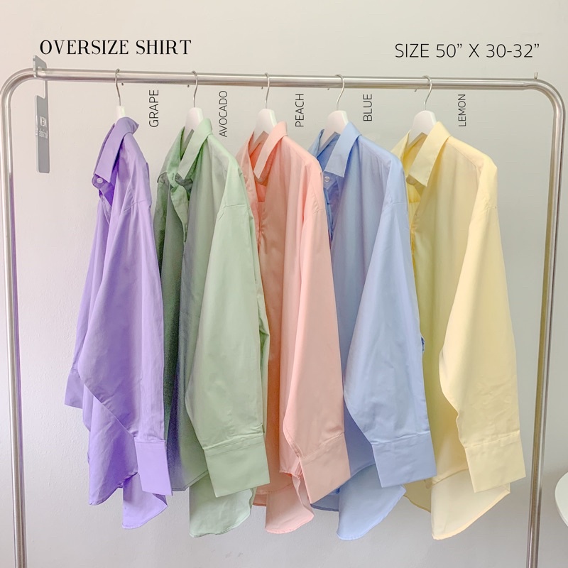 QCLOTH X Gussy.house พร้อมส่ง Oversize shirt Cafe tone