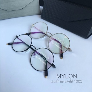 Eyewear_by.tm แว่นกรองแสง ทรงกลม รุ่น MYLON สี ดำ เงิน