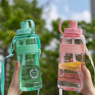 กระติกน้ำพกพากระติกน้ำ 2L Water Bottle PVCรขวดน้ำรเปกหลากหลายให้เลือกกระติกน้ำพกพาพร้อมหลอดดูด ตัวเล็ก สด น่ารัก