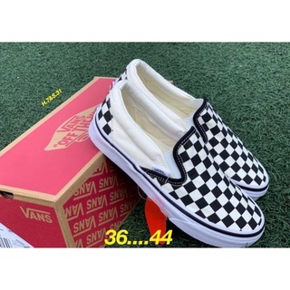 รองเท้า Vans Slip on Checkerboard ครีม-ขาว ดำ สินค้าพร้อมส่ง