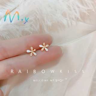 Simple Women Jewelry Alloy Rhinestone Flower Stud Earrings