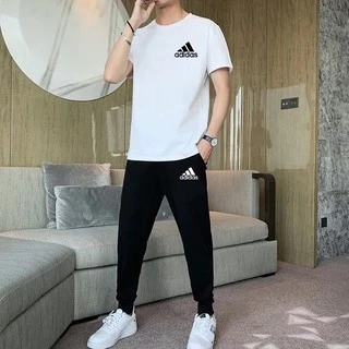 ** BK303+KU303**ชุดเซ็ตเสื้อยืดแขนสั้นสกรีนลาย+กางเกงขาจั๊มทรงออกกำลังกาย ชุดปลายเวท ใส่ได้ทั้งหญิงและชาย*ปลีก-ส่ง*