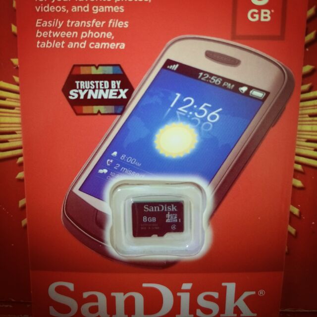 เมมโมรี่การ์ด 8 GB ยี่ห้อ sandisk