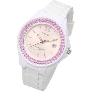 นาฬิกา Casio Standard รุ่น LX500H4EVDF นาฬิกาผู้หญิง สายเรซิ่นสีขาว หน้าปัดชมพูสุดน่ารักประกันศูนย์ 1 ปีเต็ม