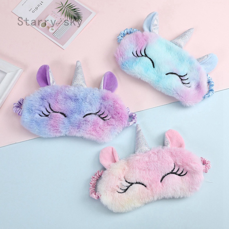 Cute Sleep Unicorn Mask Eye Shade Cover สําหรับเด็ก Blindfold Vogue Wxm