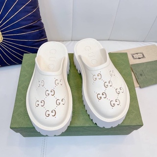 รองเท้า CUCCI รองเท้าแตะ WOMEN PLATFORM PERFORATED G SANDAN SS21 ส้นสูง 5CM