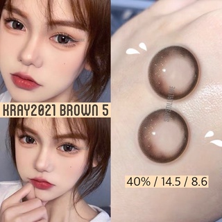 (สายตา 0-800) Contact lens รุ่น Kray2021 🧡💛 Brown5 คอนแทคเลนส์ คอนแทคเลนส์คอสเพลย์ คอนแทคเลนส์สายตา คอนแทคเลนส์แฟชั่น