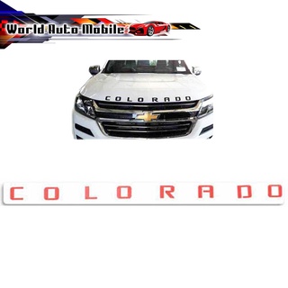 โลโก้ COLORADO LOGO COLORADO ติดฝากระโปรงหน้า สีแดง 1ชิ้น chevrolet colorado มีบริการเก็บเงินปลายทาง