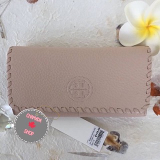 🍃กระเป๋าสตางค์ Tory Burch 2 พับ สีครีม