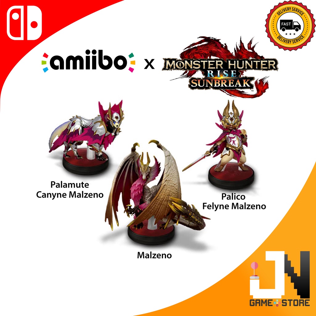 Nintendo Switch Amiibo Monster Hunter Sunbreak Series (Mazleno / Felyne Palamute / Felyne Palico) (ใหม่)