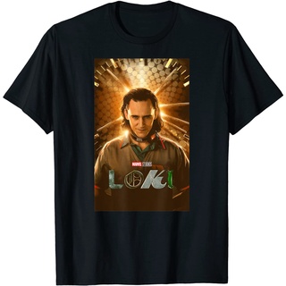 ผ้าฝ้ายคอกลมเสื้อยืด พิมพ์ลายโปสเตอร์ Marvel Loki Seriesfrom S-4XL