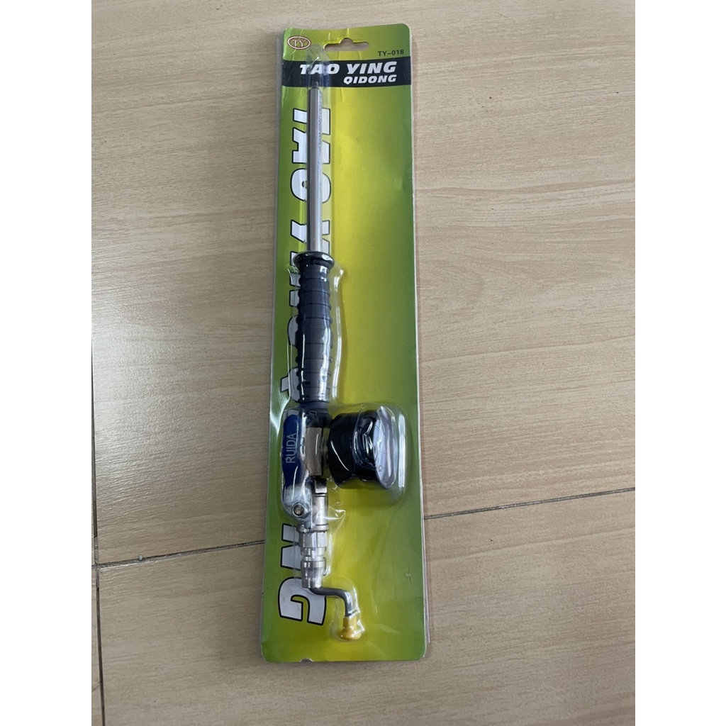 หัวเติมลม แบบยาว เกจ์วัดลม ขันศร พร้อม หางคอปเปอร์ แบบ 3 ni 1 AL