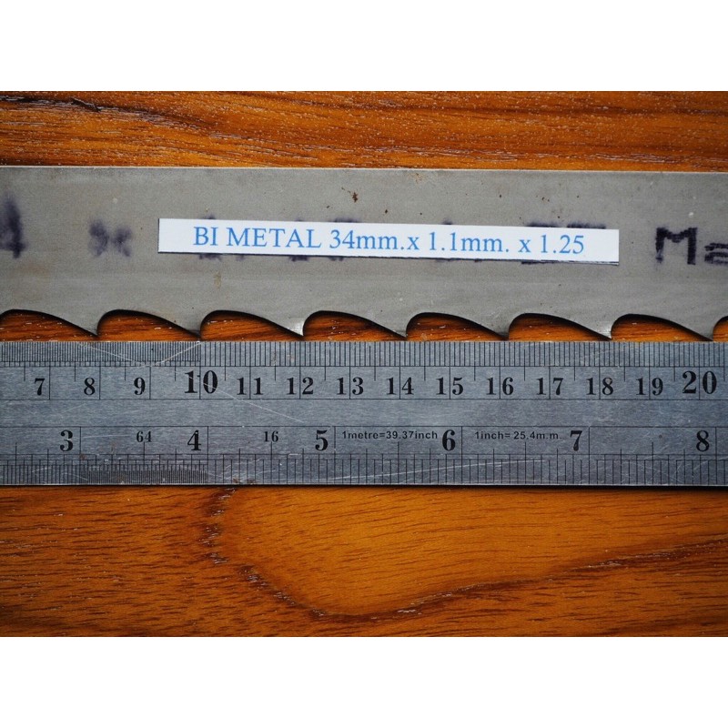 ใบเลื่อยสายพานตัดไม้ 4660mmx34mmx1.25tpi Hi speed M42 Bimetal (ระยะห่างระหว่างปลายฟัน 19 มิล)