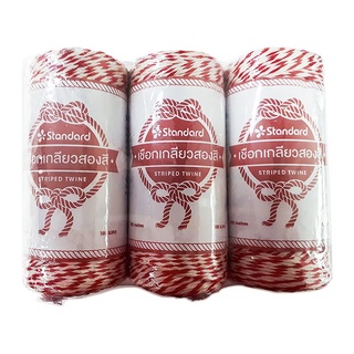 เชือกเกลียว ขาวแดง 180 เมตร x 3 ม้วน101356White - Red Rope 180M. 3/Pack Twisted rope white and red 180 meters x 3 rolls