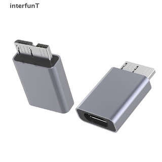 [InterfunT] อะแดปเตอร์เชื่อมต่อ USB Type C ตัวเมีย เป็น USB 3.0 Micro B ตัวผู้