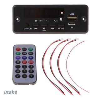 Utake Dc12V บอร์ดโมดูลเครื่องขยายเสียงดิจิตอลบลูทูธ Mp3 พร้อมเครื่องขยายเสียง Sd วิทยุ Fm Usb Aux In Diy สําหรับรถยนต์