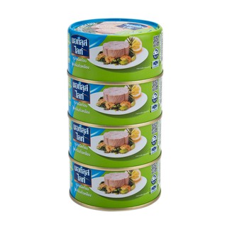 นอติลุสไลท์ ทูน่าชนิดก้อนในน้ำมันถั่วเหลือง 165 กรัม x 4 กระป๋อง Nautilus Lite Tuna in soybean oil 165 grams x 4 cans