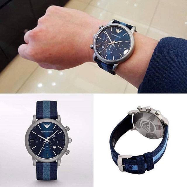 Emporio Armani Men's AR1949 Dress Blue Nylon Watch
