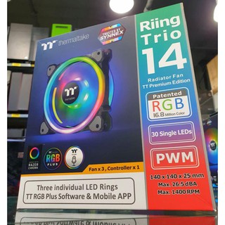 (ของใหม่ส่งฟรีปลายทาง)Riing Trio 14 RGB Radiator Fan TT Premium Edition (3-Fan Pack)