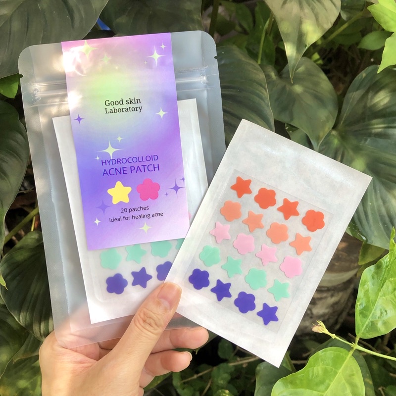 พร้อมส่งจากไทย แผ่นแปะสิวน่ารัก good skin laboratory สิวแห้งไว 1แผ่น20ดวง ปริมาณเยอะกว่า hydrocolloid acne patch
