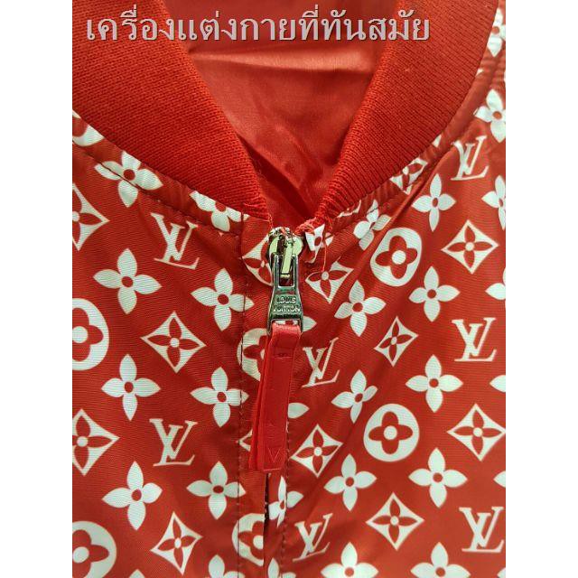 red supreme louis vuitton jacket