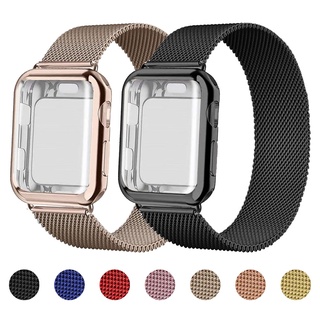 สายนาฬิกาข้อมือสเตนเลส โลหะ พร้อมเคส สําหรับ iWatch Series ultra 8 7 6 5 4 3 SE 49 มม. 44 มม. 40 มม. 42 มม. 38 มม. 45 มม. 41 มม.