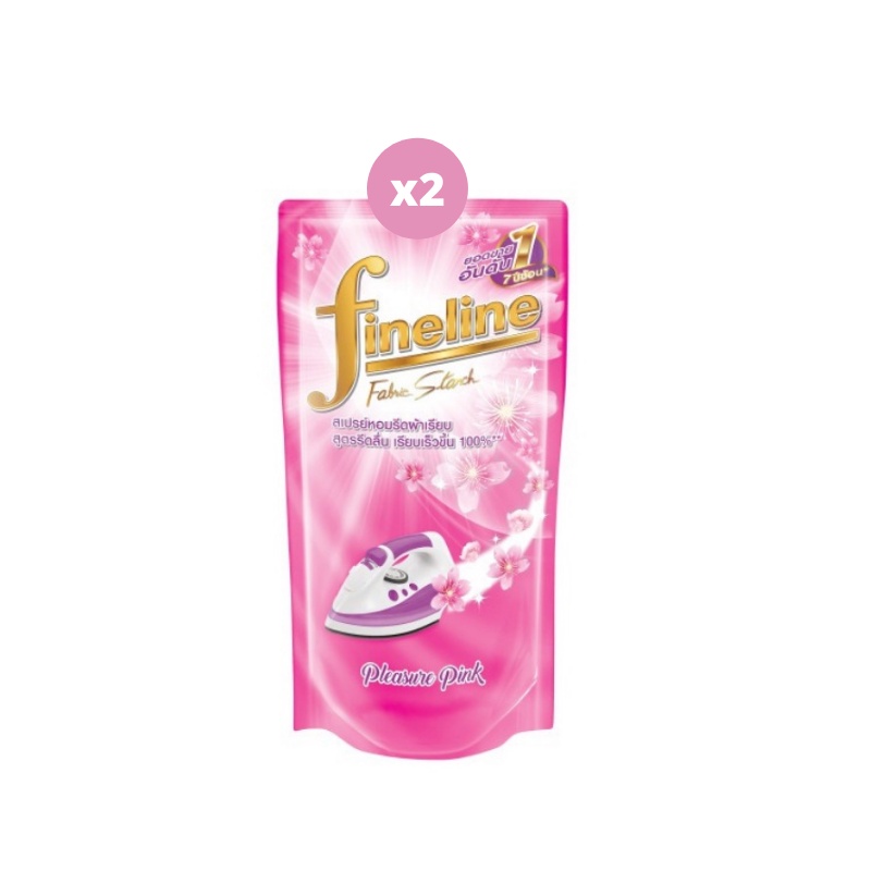 Fineline ไฟน์ไลน์น้ำยารีดเรียบชมพู ถุงขนาด 500 มล.กลิ่นพลีสเชอร์พิ้งค์ x2