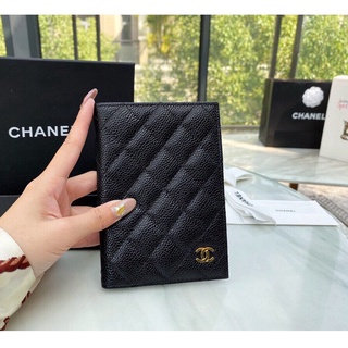 พรี CHANEL passport holder หนังแท้ กระเป๋าแฟชั่นกระเป๋าสตางค์ กระเป๋า​บัตรแบรนด์เนน