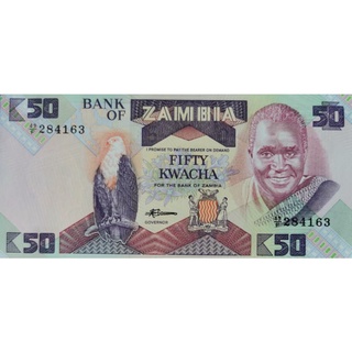 แบงก์​สะสม​ แซมเบีย​ Zambia, 50​ Kwacha, ไม่​ผ่าน​ใช้​ UNC, B116T