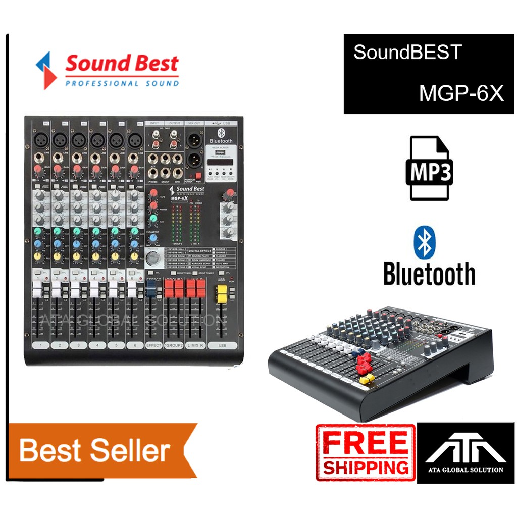 Sound Best MGP-ุ6X MIXER มิก มิกเซอร์ ซาวเบส เอ็มจีพี 6 ออดิโออินเตอร์เฟส อุปกรณ์ปรับแต่งเสียง SoundBest MGP 6X MGP6X MG