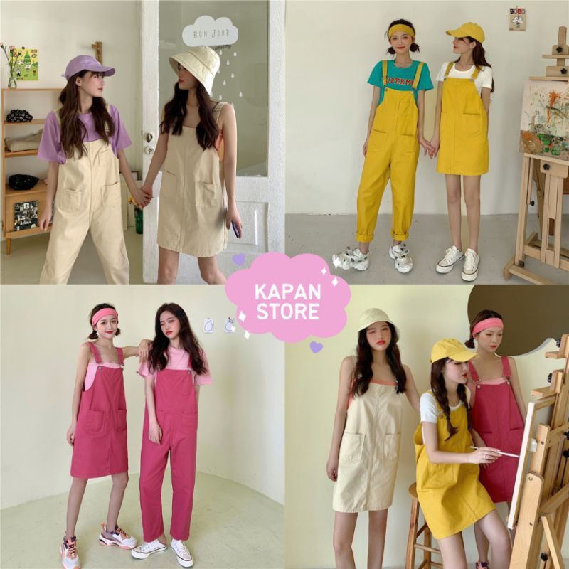 KAPAN พร้อมส่ง เอี๊ยม กระโปรง กางเกง มีไซส์S, M, L มี3สี ชมพู, เหลือง, ครีม น่ารักมาก KP1