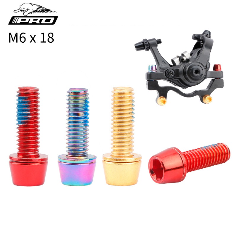 สกรูยึด caliper สแตนเลส ขนาด M6x18 มม. สำหรับดิสก์เบรกจักรายาน MTB 6 ชิ้น