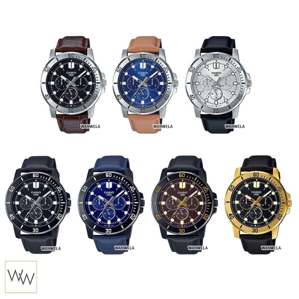 ของแท้ นาฬิกาข้อมือ Casio ผู้ชาย รุ่น MTP-VD300 สายหนัง